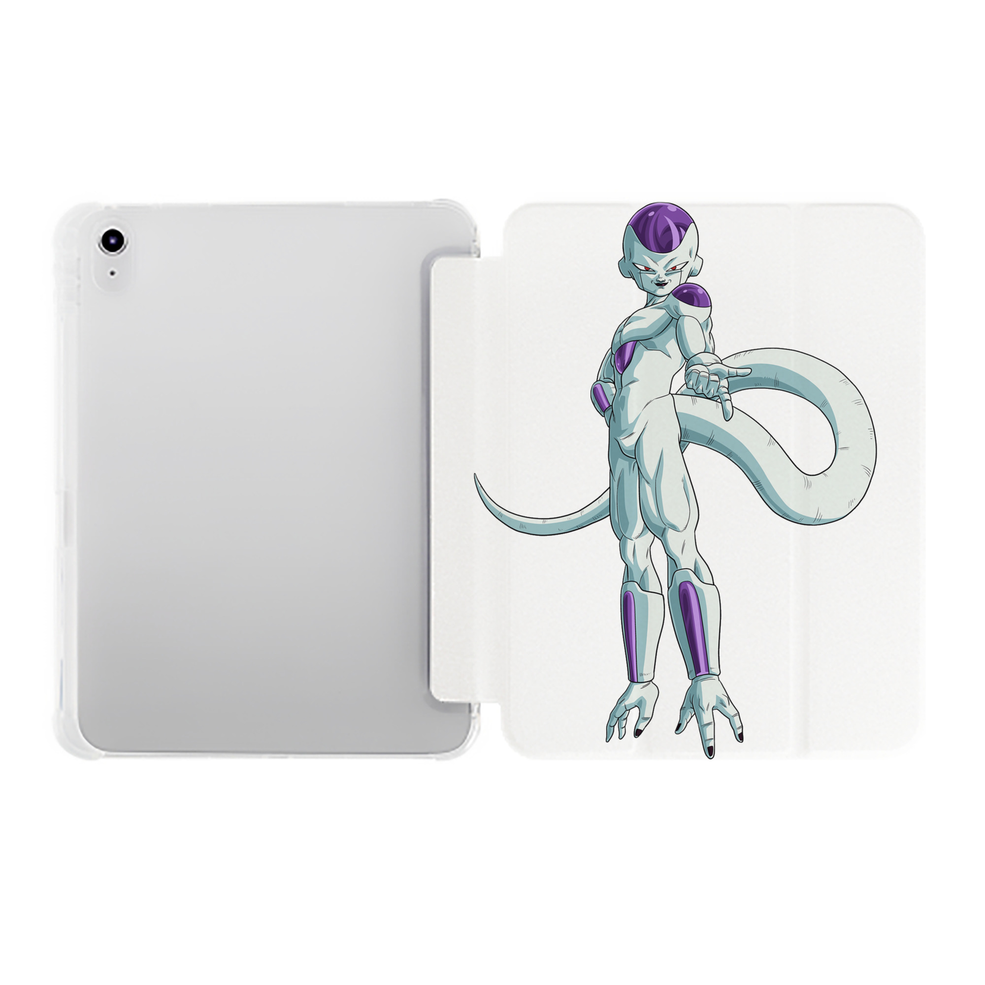 （画像用） ドラゴンボール フリーザ DRAGON BALL Frieza IPad ケース ペン収納付き 三つ折りスタンド PUレザー×シリコン 対応機種9.5/10.5/10.9インチ